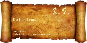 Keil Irma névjegykártya