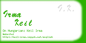 irma keil business card